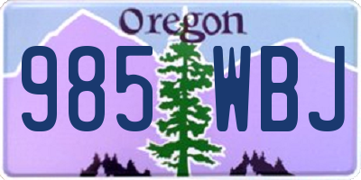OR license plate 985WBJ