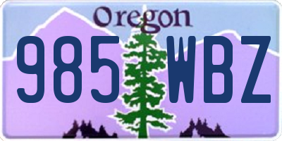 OR license plate 985WBZ