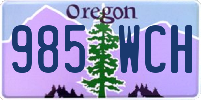 OR license plate 985WCH