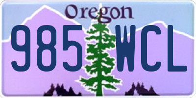 OR license plate 985WCL