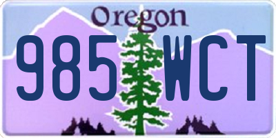 OR license plate 985WCT