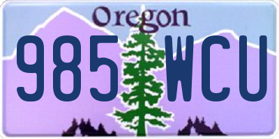 OR license plate 985WCU