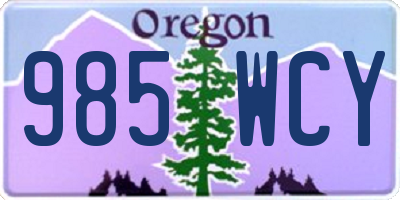 OR license plate 985WCY