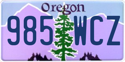 OR license plate 985WCZ