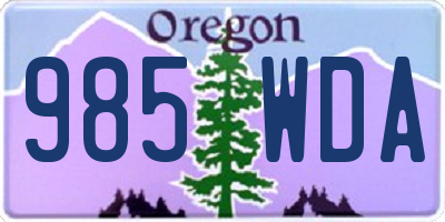 OR license plate 985WDA