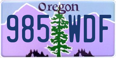 OR license plate 985WDF