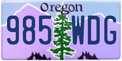OR license plate 985WDG