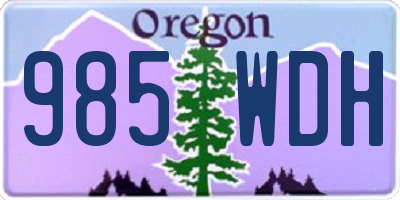 OR license plate 985WDH