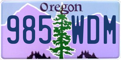 OR license plate 985WDM