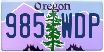 OR license plate 985WDP