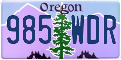 OR license plate 985WDR