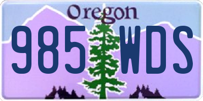 OR license plate 985WDS