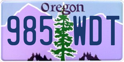 OR license plate 985WDT
