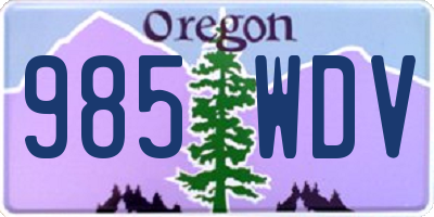 OR license plate 985WDV