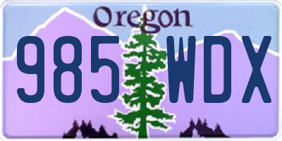 OR license plate 985WDX