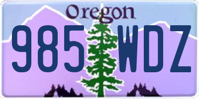 OR license plate 985WDZ