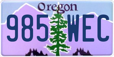 OR license plate 985WEC