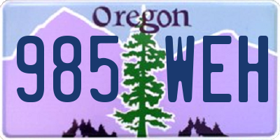 OR license plate 985WEH