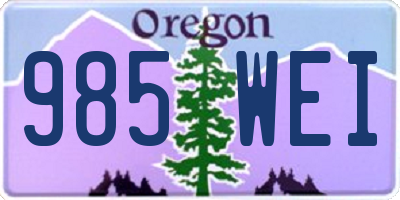 OR license plate 985WEI
