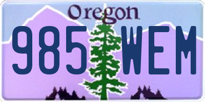 OR license plate 985WEM