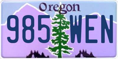 OR license plate 985WEN