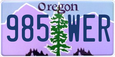 OR license plate 985WER