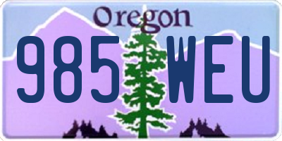 OR license plate 985WEU