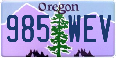 OR license plate 985WEV