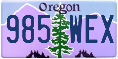 OR license plate 985WEX