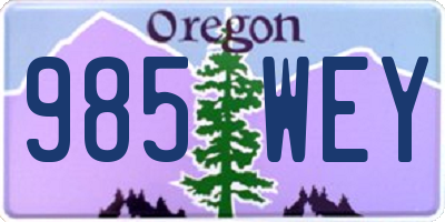 OR license plate 985WEY