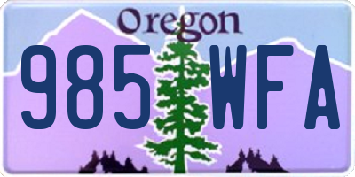 OR license plate 985WFA