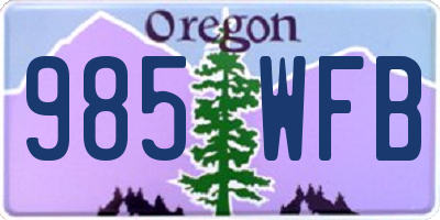 OR license plate 985WFB