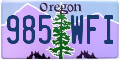 OR license plate 985WFI
