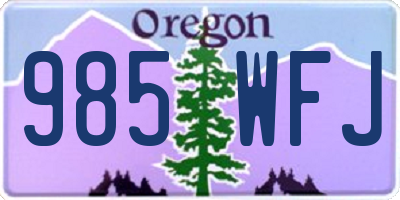 OR license plate 985WFJ