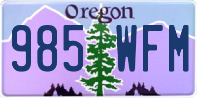 OR license plate 985WFM