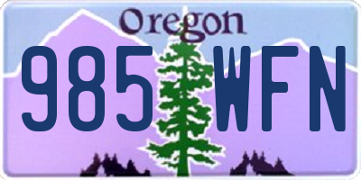 OR license plate 985WFN