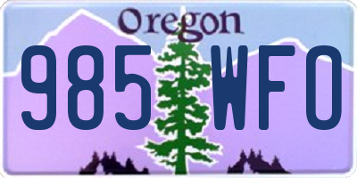 OR license plate 985WFO
