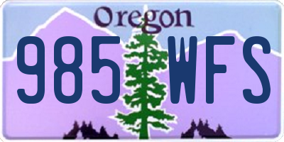 OR license plate 985WFS