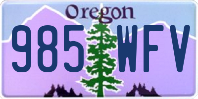 OR license plate 985WFV