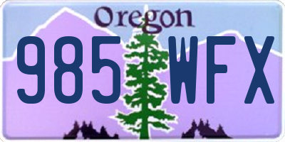 OR license plate 985WFX