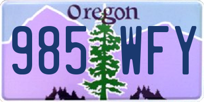 OR license plate 985WFY
