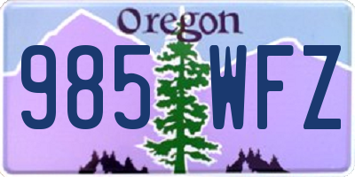 OR license plate 985WFZ