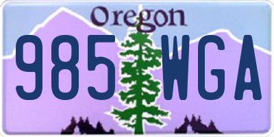 OR license plate 985WGA