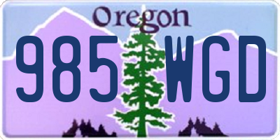 OR license plate 985WGD