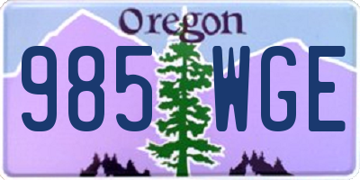OR license plate 985WGE