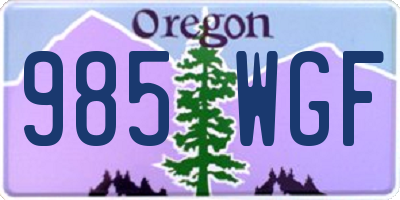 OR license plate 985WGF