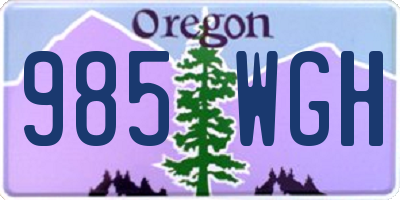 OR license plate 985WGH