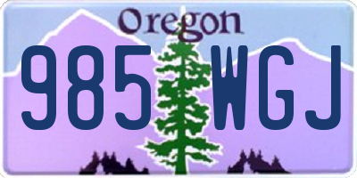 OR license plate 985WGJ
