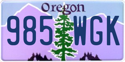 OR license plate 985WGK