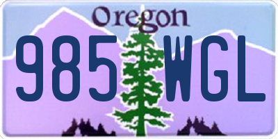 OR license plate 985WGL